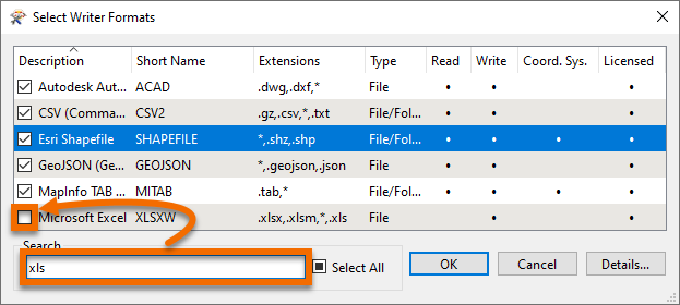 Searching and adding formats